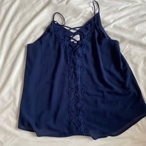 Navy layer blouse